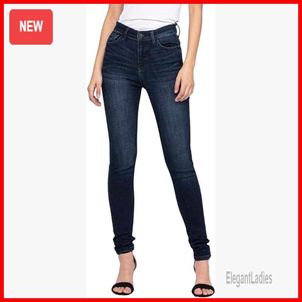 High Waist Skinny Jeans, Stretch Denim, Comfortable Fit, 93% Cotton